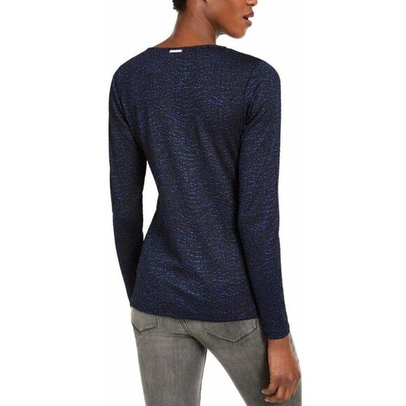 Michael Kors NWT Blue/Black V-Neck Blouse Top XS‎ - Picture 2 of 8